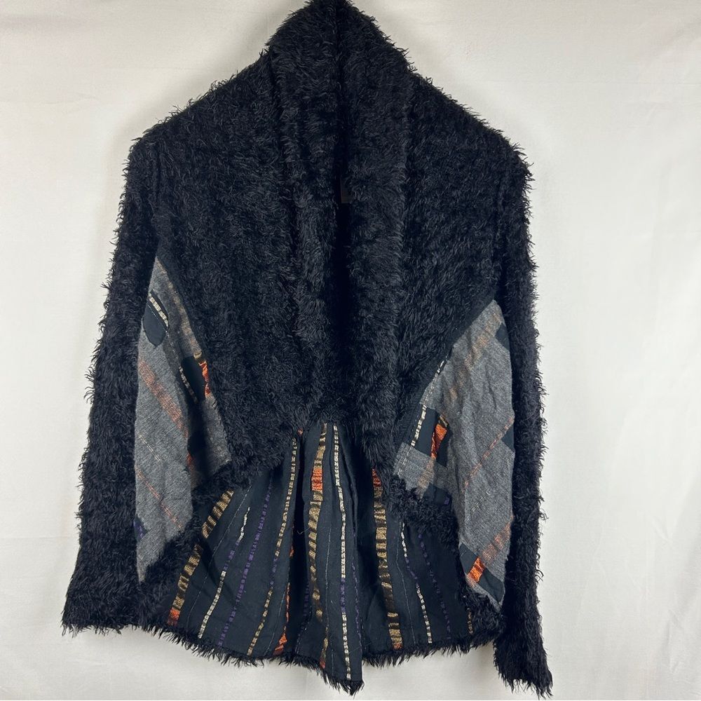 M. &Kyoko fuzzy mixed texture open cardigan wool blend size 1 Japan made